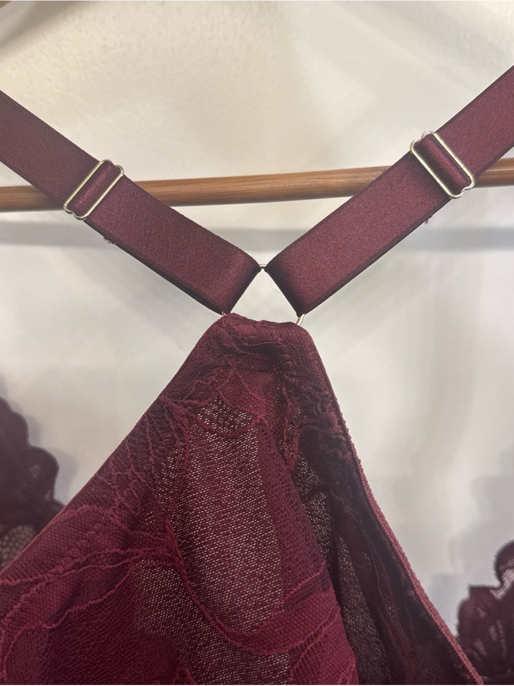 Auden Push Up Plunge Lace Bra 46DDD Burgundy Underwire Padded Front Close Full - Picture 5 of 11
